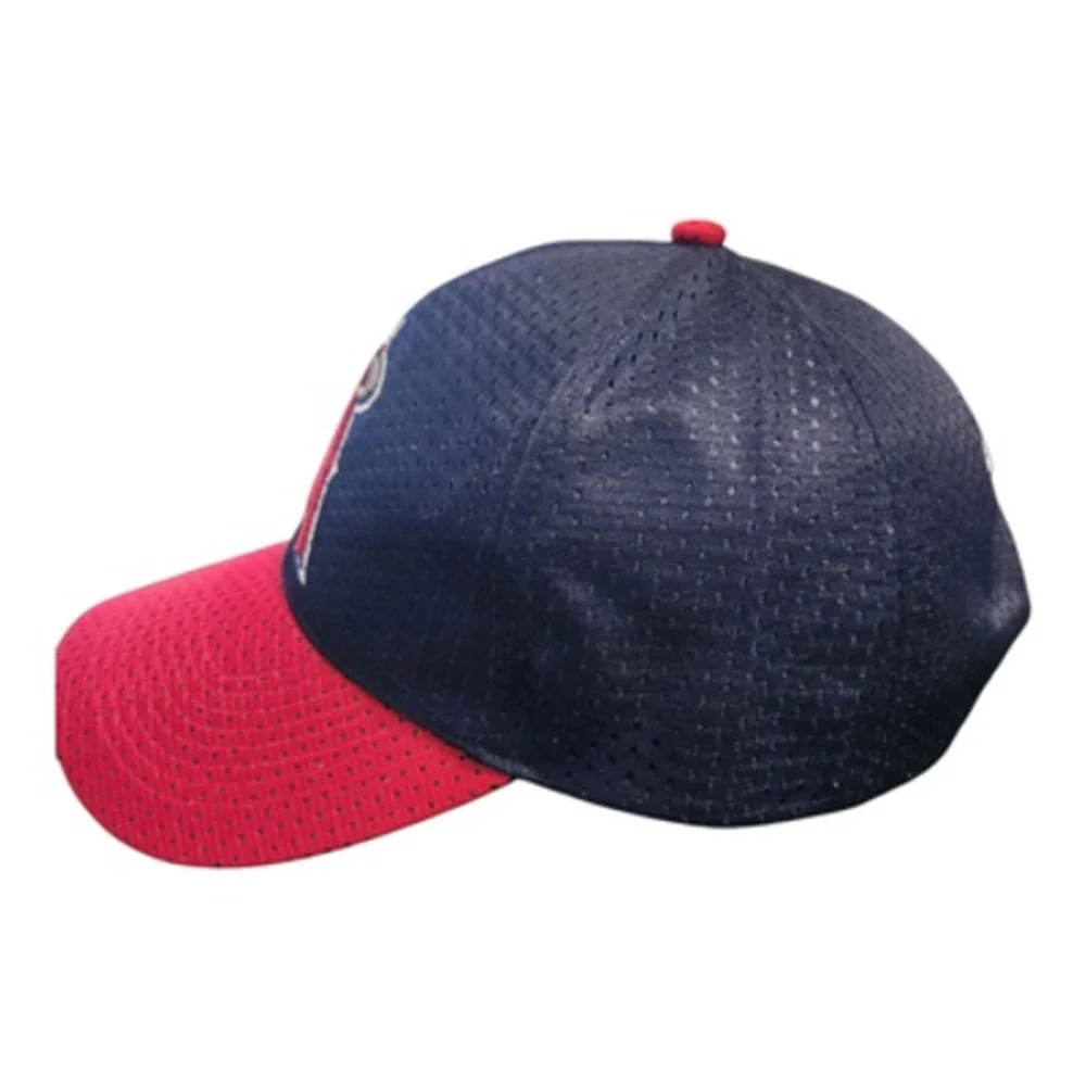 Los Angeles Angels MLB Mesh Baseball Hat‎ Navy Red ampm Logo Adjustable Cap